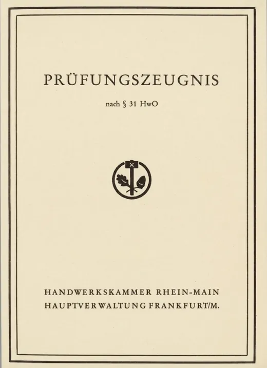 Zertifikat: Prüfungszeugnis