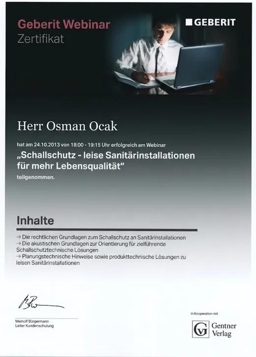 Zertifikat: Schallschutz